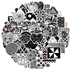 Cartoon Geometric Pattern Stickers for Suitcase, Skateboard, Laptop, Luggage, Phone - 10/30/52Pcs DIY Decals (ONLINE ORDER ONLY)
