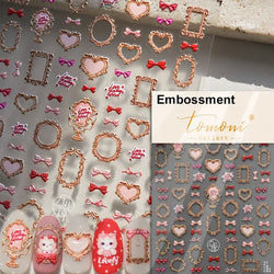 Dog Rabbit Line Bunny Footprint Bowknot Heart Cake Strawberry Flowers Bone Graffiti Adhesive Nail Art Stickers Manicure Decals (ONLINE ORDER ONLY)