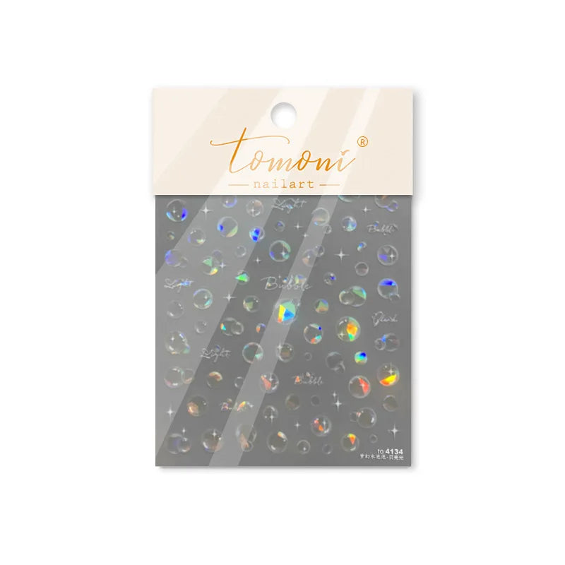 Summer Beach Dreamy Water Bubble Mermaid Shell Conch Starfish Jellyfish Soft Relief Decoration Nail Art Stickers Manicure Decals (ONLINE ORDER ONLY)