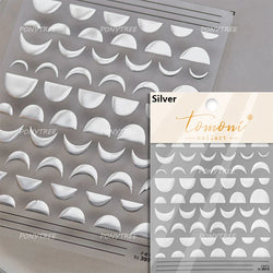 Mini Love Heart Arc Curved Line French Style Minimalist Colourful Self-adhesive Nail Art Decorations Stickers Manicure Decals (Online Order Only)