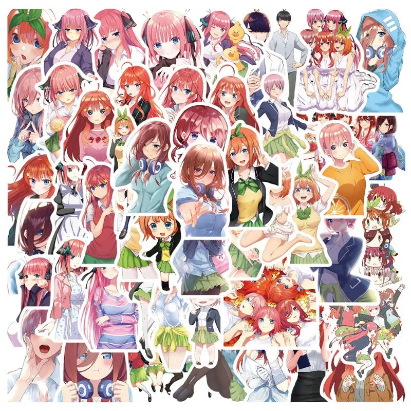 50pcs Quintessential Quintuplets Anime Stickers for Luggage, Water Bottles, Phones, Laptops, Scooters (ONLINE ORDER ONLY)