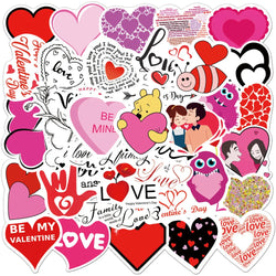 Valentine LOVE Stickers for DIY: Suitcase, Water Bottle, Phone, Guitar, Laptop, Car, Motorcycle (10/25/50pcs) (ONLINE ORDER ONLY)