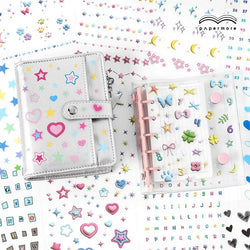 20Pages/piece Korean Ins Starlight Dot Series Decorative Stickers Phone Case Laptop DIY Idol Photocard Kawaii Journal Sticker (Online Order Only)