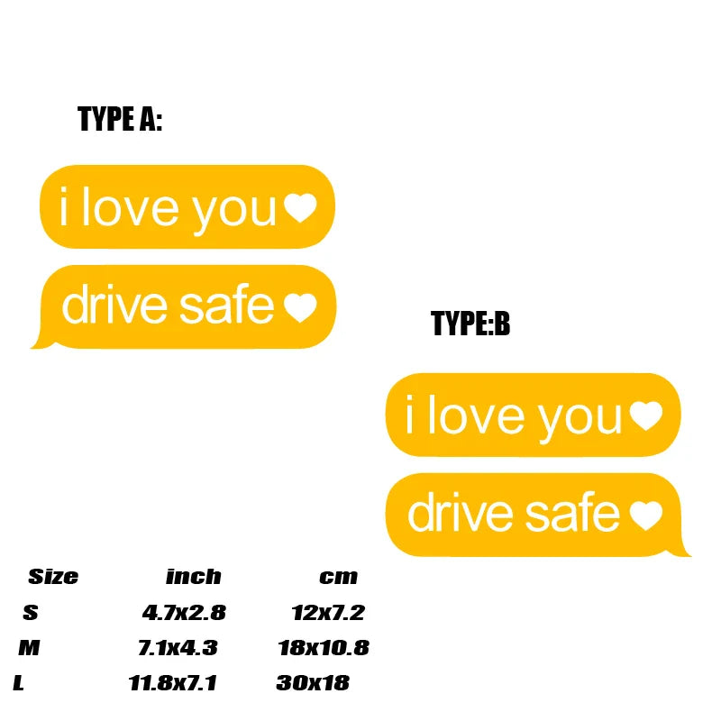 "drive safe"stickers,creative&funny High Quality And Durable Automobiles Exterior Accessories Self-adhesive Decals (ONLINE ORDER ONLY)