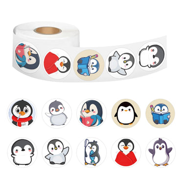 100-500pcs Cartoon Penguin Stickers For Kid Funny Decal Toy Gift DIY Decoration Label Cute Animal Label Stationery Sticker (Online Order Only)