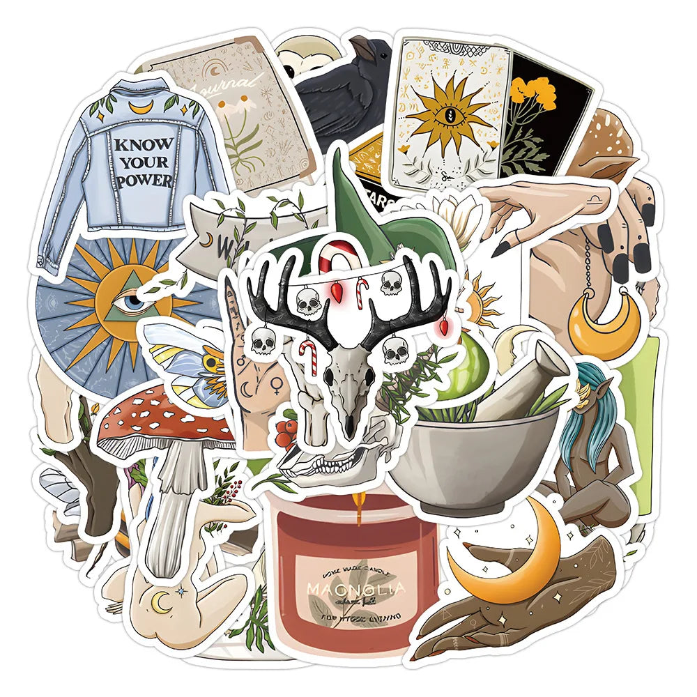 Retro Skull Cartoon Stickers for Phone Laptop Luggage Skateboard - 10/30/50PCS (ONLINE ORDER ONLY)