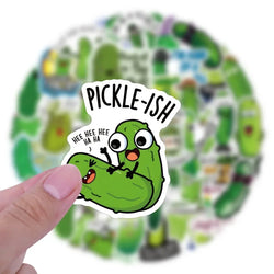 10/60Pcs Pickled Cucumber Cartoon Graffiti Stickers Phone Guitar Laptop Notebook Suitcase Cup Waterproof Sticker Decals Kids Toy (ONLINE ORDER ONLY)