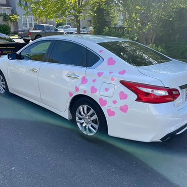 30pcs Cute Love Shape Car Stickers Set Creative Car Body Decor Sticker Size Combination Car Vinyl Decal (Online Order Only)