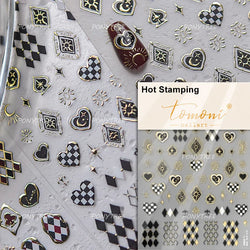 Poker Cards Mr Rabbit Tilted Teacup Bunny Cup Heart Star Block Bow Tie Hot Stamping Adhesive Nail Art Stickers Manicure Decals (ONLINE ORDER ONLY)