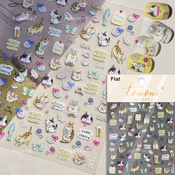 Cute Leopard Cat Ginger Cat Paw Bowknot Knitting Wool Ball Fish Self Adhesive Nail Art Stickers IllusionChic Manicure Decals (ONLINE ORDER ONLY)