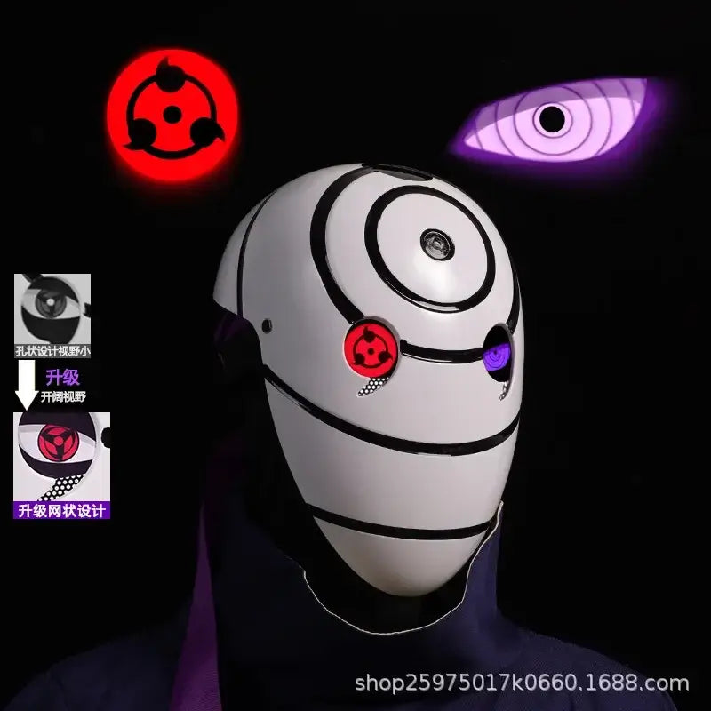 Obito Cosplay Mask: High Gloss Akatsuki Anime Prop