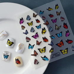 Chic Dragonfly Spider Insect Butterfly 3D Self Adhesive Nail Art Decoration Sticker Heart Puppy Flower Manicure Decal Y2K Flower (ONLINE ORDER ONLY)