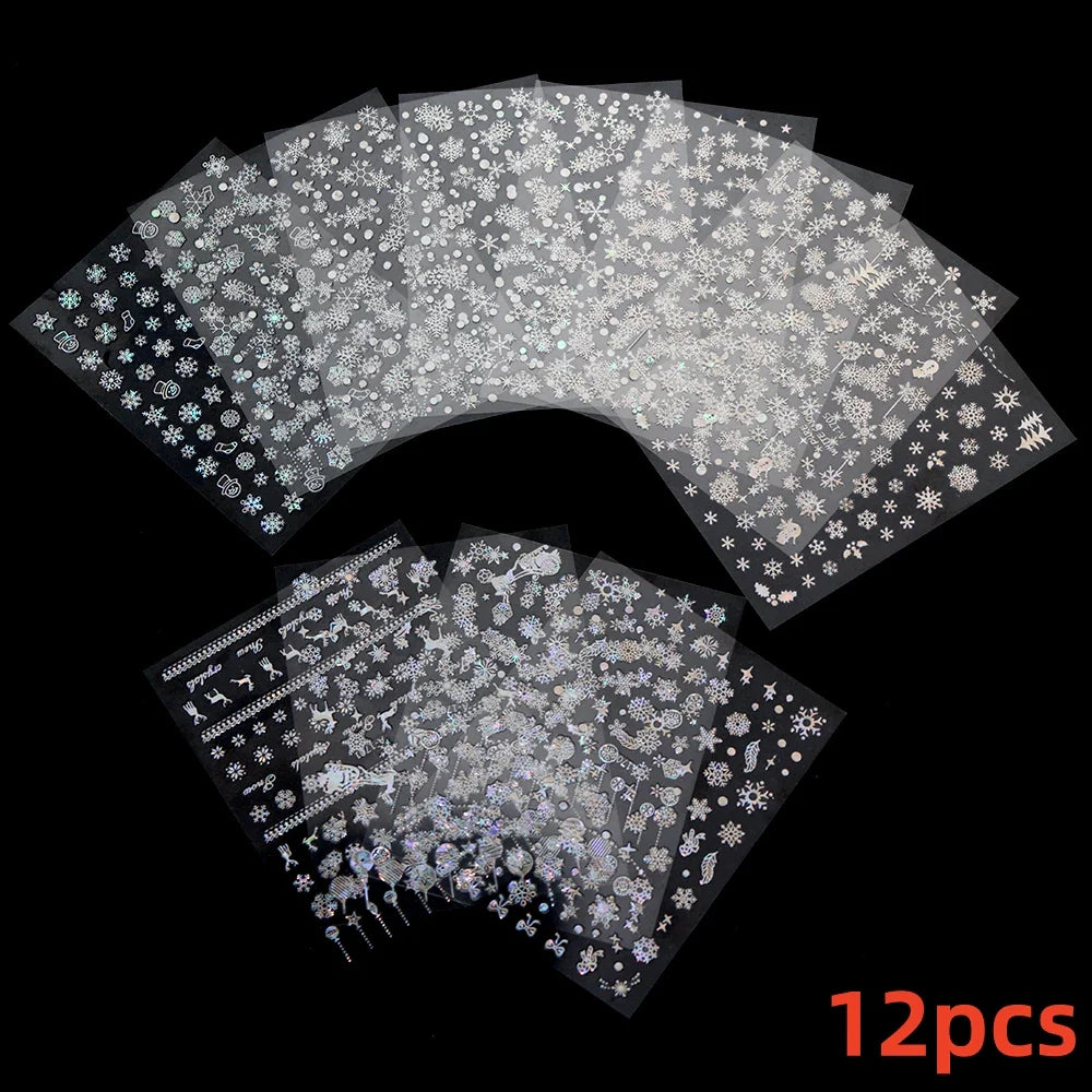 30 Sheets Cute Penguin Winter Nail Stickers Set 3D Snowflake Christmas Decals Tree Elk Bell Self Adhesive Slider Manicure Tips * (ONLINE ORDER ONLY)