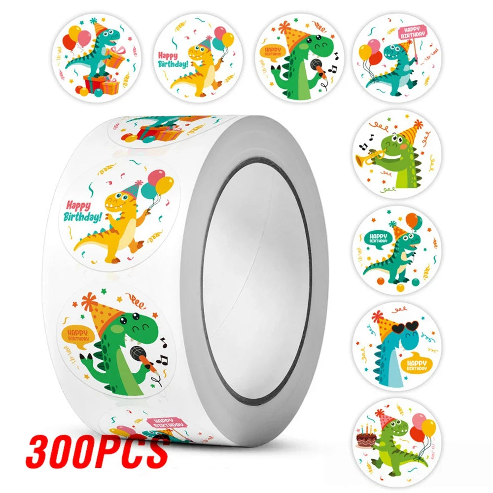 100-500pcs Round Dinosaur Stickers For Kids Teacher Reward Stickers School Supplies Animal Incentive 1inch Stationery Stickers (ONLINE ORDER ONLY)