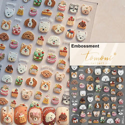 Lovely Dog Puppy Dream Heart Flower Star Pizza Food Sugar Skewers Strawberry Desserts Adhesive Nail Art Stickers Manicure Decals (Online Order Only)