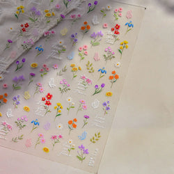 Colourful Butterfly Rose Flower Tulip Daisy Moth Orchid Narcissus 3D Self Adhesive Nail Art Decorations Stickers Manicure Decals (ONLINE ORDER ONLY)