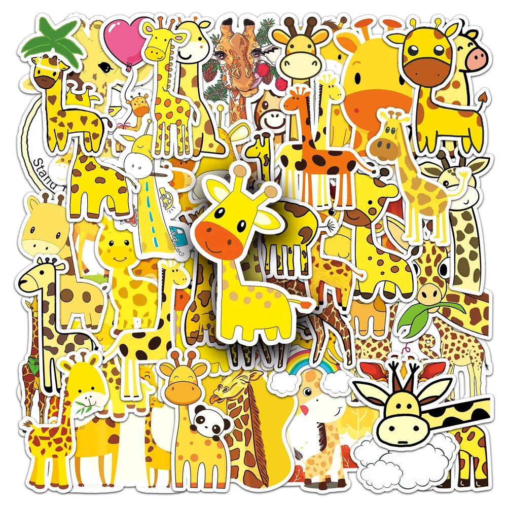 50Pcs Giraffe Cartoon Waterproof Vinyl Stickers for Skateboard Snowboard (ONLINE ORDER ONLY)