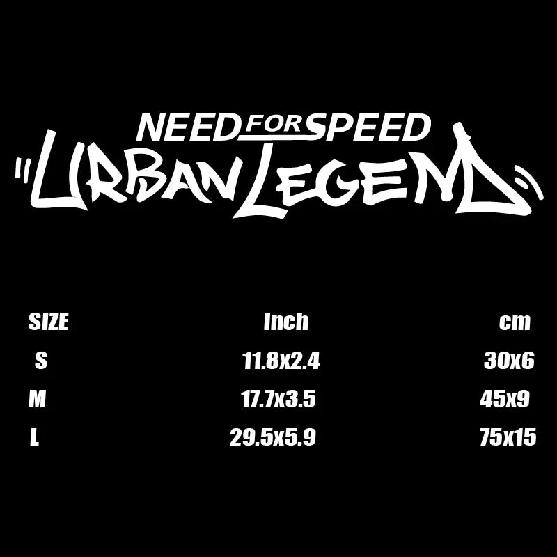 "URBAN LEGEND,NEED FOR SPEED"Stickers,Elevate Your Car's Look with this Creative Fun Car Sticker! (ONLINE ORDER ONLY)