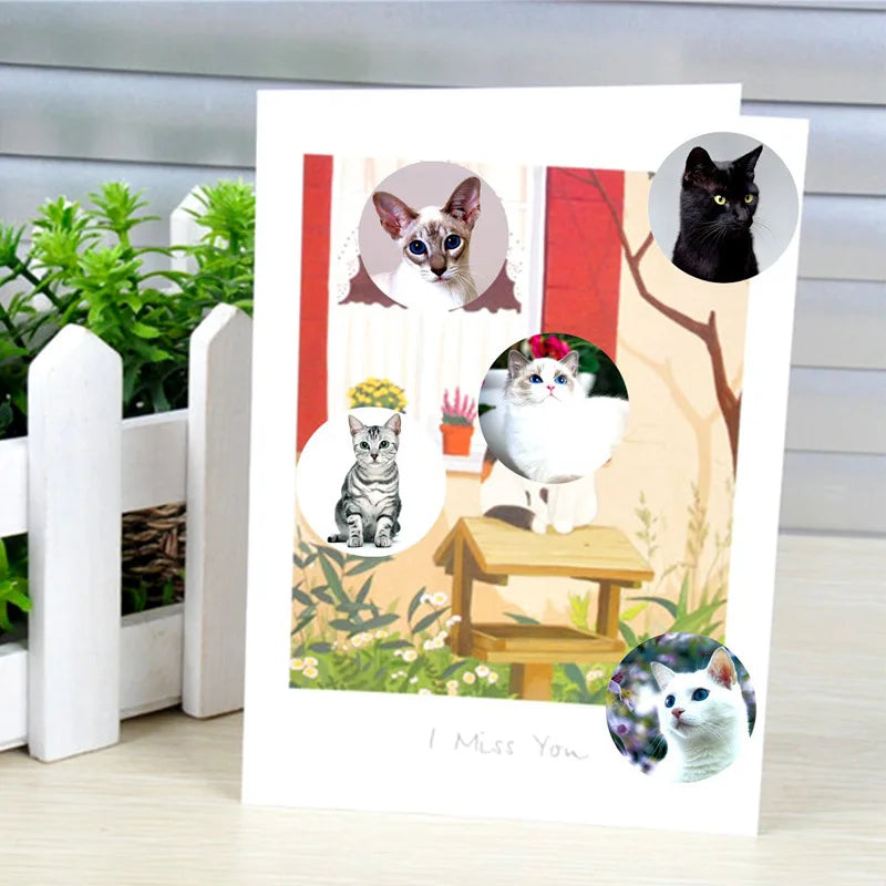 100-500pcs Creative Animals Cat Stickers 1inch Labels Reward Sticker For School Teacher Kids Smile Stationery Sticker (ONLINE ORDER ONLY)
