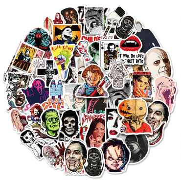 10/30/50/100pcs Cool Horror Movie Waterproof  Stickers Decals Skateboard Car Motorcycle Laptop Phone Bike Luggage Funny Sticker (ONLINE ORDER ONLY)