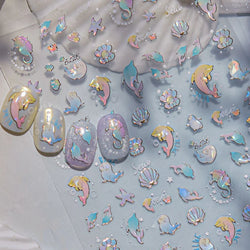 Starfish Dolphin Otter Shell Conch Whale Seahorse Pearl Oyster Infauna Self Adhesive Nail Art Stickers Manicure Decals Wholesale (ONLINE ORDER ONLY)