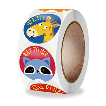 100-500 Pcs 2.5cm Cute Animal Party Adhesive Diy Seal Stickers Decorative Album Diary Cartoon Label Decor Children's Toys Kawaii (Online Order Only)