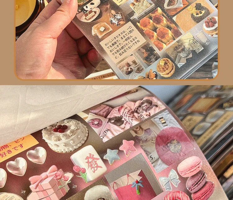 30 Pages Cute Y2K Japanese Food Cut Film Sticker Book Journal Handbook Scrapbooking Kawaii Decoration Sticker Gift (ONLINE ORDER ONLY)