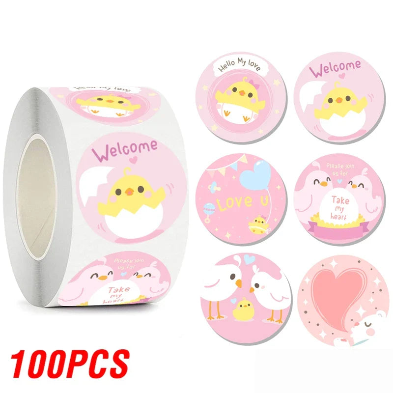 100-500pcs Cartoon Animal Reward Stickers for Kids Cute Gift Decor Stickers Labels School Encourage Children Stationery Stickers (Online Order Only)