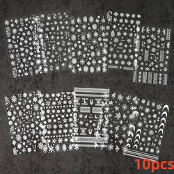 30 Sheets Cute Penguin Winter Nail Stickers Set 3D Snowflake Christmas Decals Tree Elk Bell Self Adhesive Slider Manicure Tips * (ONLINE ORDER ONLY)