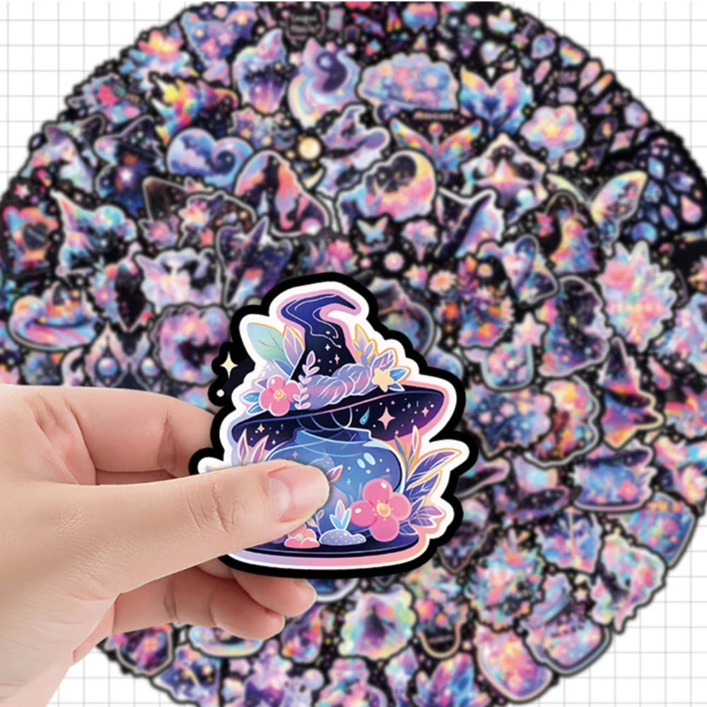 10/30/50/100pcs Cute Cool Cartoon Art Witch Magic Sticker Vinyl Waterproof Decals Laptop Suitcase Phone Decoration Sticker Toys (ONLINE ORDER ONLY)