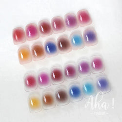 3D Blush Gradient Nail Art Stickers 12-Colors Aha Self-adhesive Rainbow Jelly Slider Japanese Style Translucent Gel Polish Wraps (ONLINE ORDER ONLY)