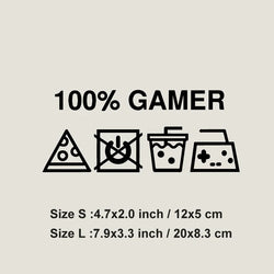 "100% GAMER"stickers,creative&funny decal  high quality sticker for cars trucks motorcycles &laptops! (ONLINE ORDER ONLY)