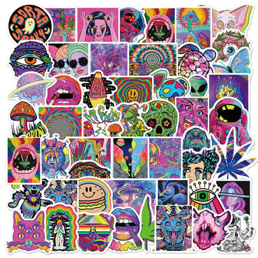 10/30/50PCS Cool Gothic Psychedelic Art Aesthetic Stickers Graffiti Decal Car Bike Skateboard Motorcycle Laptop Kid Sticker Toy (ONLINE ORDER ONLY)