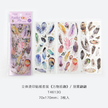 3 Sheets Bronzing animal theme flat Stickers Decorative Stick Labels for Journal notebook Scrapbooking Junk Journal Supplies (ONLINE ORDER ONLY)