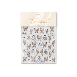 Butterfly Rose Laser Jelly Hot Stamping Lace Letter Flower Love Heart Bowknot 5D Self Adhesive Nail Art Stickers Manicure Decals (ONLINE ORDER ONLY)