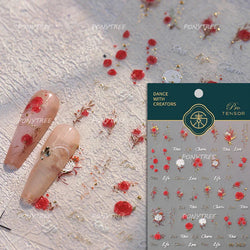 Vigour Crystal Flower Peach Blossom Garden Springtime Petal Self Adhesive Nail Art Stickers Chic Jelly Rhinestone Manicure Decal (ONLINE ORDER ONLY)