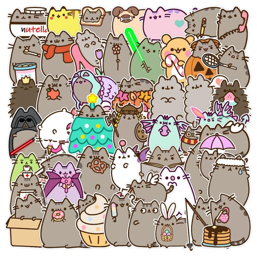 50PCS Kawaii Cat Stickers Pack for Scrapbook, Notebook, Phone, Diary, Graffiti (ONLINE ORDER ONLY)