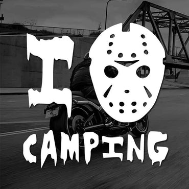 "CAMPING"Stickers,mask  jason creative funny decal high quality sticker for cars trucks motorcycles &laptops! (ONLINE ORDER ONLY)