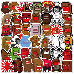 50pcs Domo-kun Cartoon Stickers for Luggage, Water Bottles, Phones, Laptops, Cars, Scooters, Refrigerators (ONLINE ORDER ONLY)
