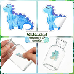 500Pcs /1 Rolls 2.5cm/1inch Dinosaur Animal Anomaly Shaped Sticker Decoration Gift Box Sticker Label Stationery Sticker (ONLINE ORDER ONLY)