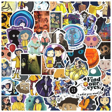 10/30/60pcs Horror Movie Coraline & the Secret Door Stickers Phone Scrapbook Suitcase Cartoon Graffiti Decals Sticker Kids Toys (Online Order Only)