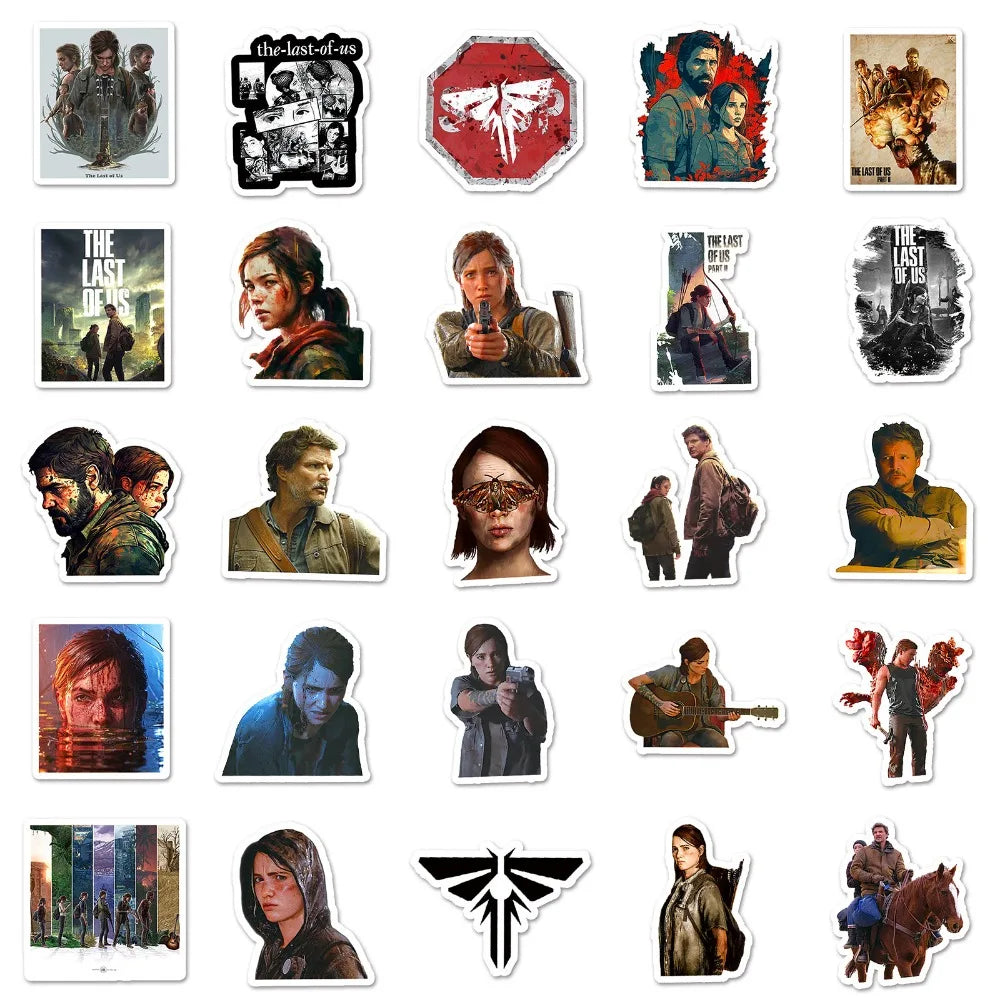 10/50pcs Hot Game the Last of Us 2 Stickers Toy Children Toy Skateboard Helmet Phone Car Tv Show Vinyl Stickers Joel Abby Decal (ONLINE ORDER ONLY)