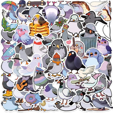 10/30/50PCS Kawaii Pigeon PVC Sticker Aesthetic Chidlren's Korean Stationery Decoration Scrapbooking School Supplies for Kids (ONLINE ORDER ONLY)