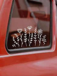 Wildflower Car Stickers Decoration Bumper laptop Sticker Rear Window Fashion Stickers Plant Lover Creative Sport PVC Vinyl Decal (ONLINE ORDER ONLY)