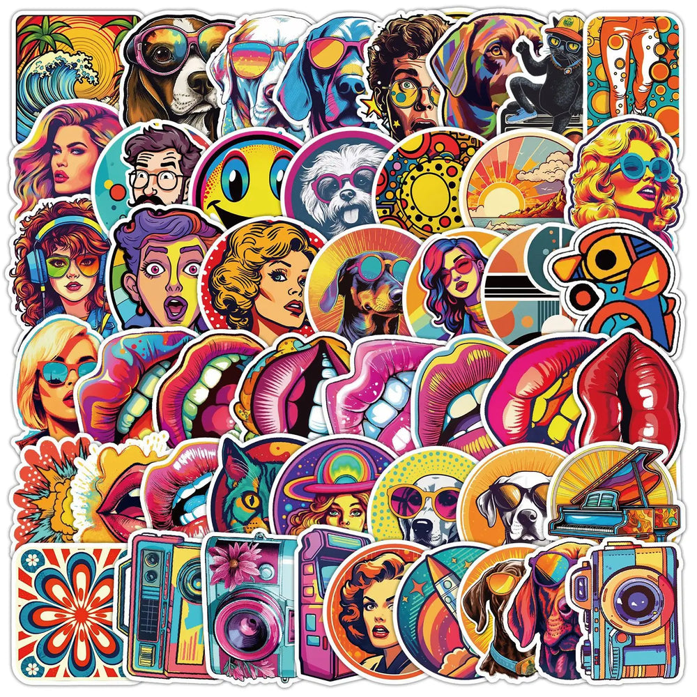 Pop Art Cartoon Stickers for Phone Laptop Luggage Skateboard - 10/30/50PCS (Online Order Only)
