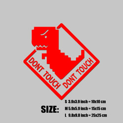 "DONT TOUCH"stickers,Cute pixel style little dinosaur decal,High Quality And Durable Automobiles Exterior Accessories Decals (ONLINE ORDER ONLY)