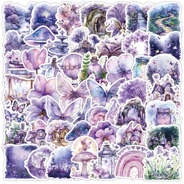 50pcs Cute Fairy Garden Cartoon Stickers for Helmet, Wall, DIY Decoration (ONLINE ORDER ONLY)