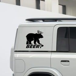 "BEER?"Stickers，creative bear & deer stickers，cool and funny for cars trucks motorcycles (ONLINE ORDER ONLY)