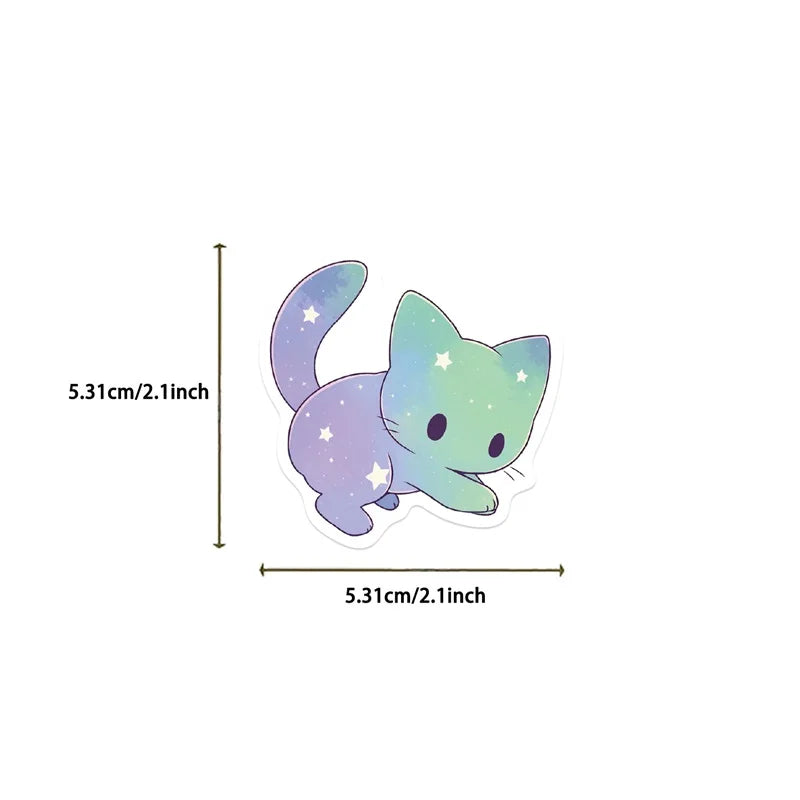 10/30/50PCS Cute Starry Sky Cat and Sealife Sticker Packs (ONLINE ORDER ONLY)