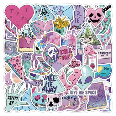10/30/50pcs Gothic Magic Skull Cartoon Stickers Decals Laptop Car Phone Motorcycle Fridge Bike Cool Waterproof Sticker Kids Toys (ONLINE ORDER ONLY)